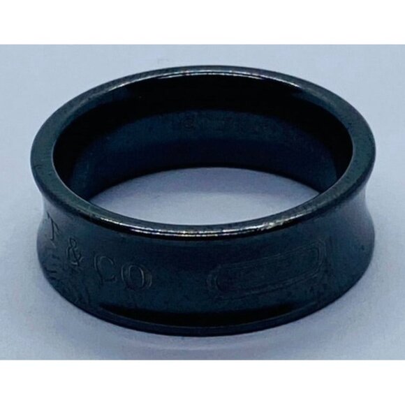 Tiffany & Co 1837 Size 6.25 Wide Band Ring Black Titanium Unisex - Picture 4 of 5